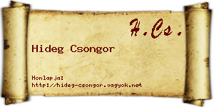 Hideg Csongor névjegykártya